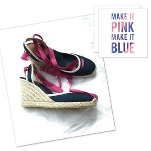 J Crew Carolyn Lace Up Wedge Espadrilles